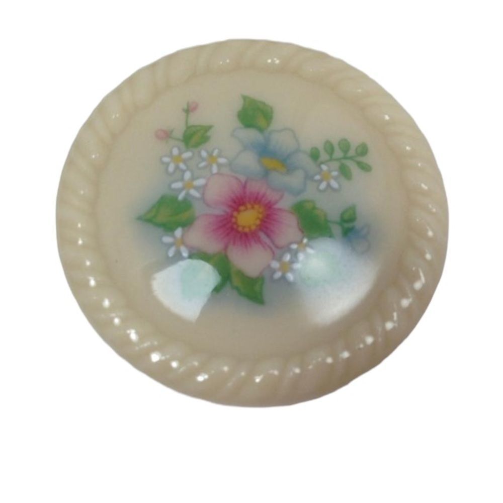 Vintage Avon Floral Scene Sandstone Ceramic Enamel Brooch